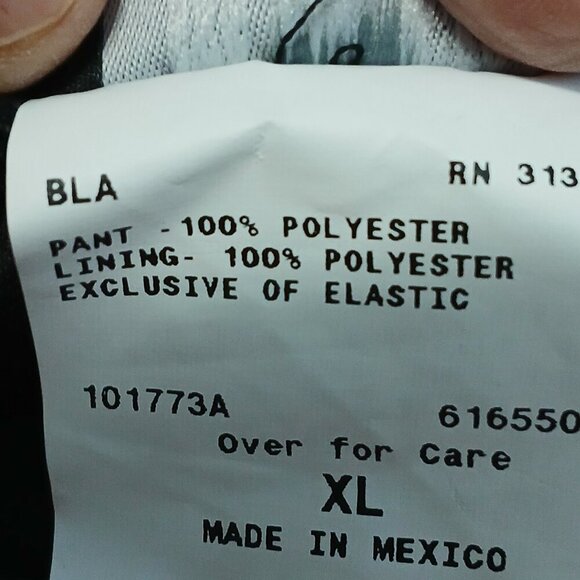 BLACK WIDE LEG POLY PANTS WITH SHEER OVERLAY, BLACK, BY I.N. SAN FRANCISCO XL - Picture 8 of 8